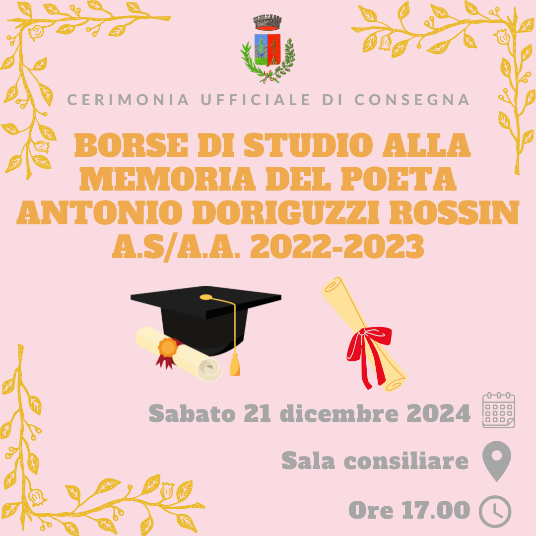 Cerimonia di consegna delle borse di studio alla memoria del poeta Antonio Doriguzzi Rossin